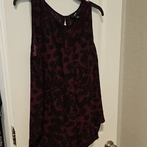 Source Unknown Red Asymmetrical Sleeveless Tank Top